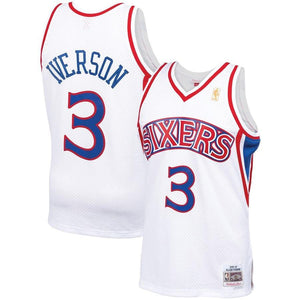 Allen Iverson #3 Philadelphia 76ers White 1996-97 Hardwood Classics Mens Swingman Jersey