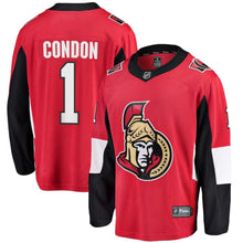 Load image into Gallery viewer, Fanatics Branded Mike Condon Ottawa Senators Red Breakaway Player Jersey