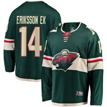 Load image into Gallery viewer, Fanatics Branded Joel Eriksson Ek Minnesota Wild Green Breakaway Jersey