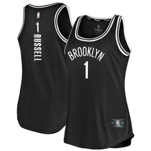 Load image into Gallery viewer, D'Angelo Russell #1 Brooklyn Nets Women's Black Fast Break Tank Jersey