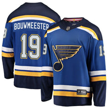 Load image into Gallery viewer, Fanatics Branded Jay Bouwmeester St. Louis Blues Blue Breakaway Player Jersey