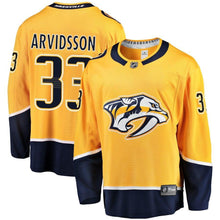 Load image into Gallery viewer, Fanatics Branded Viktor Arvidsson Nashville Predators Gold Breakaway Player Jersey