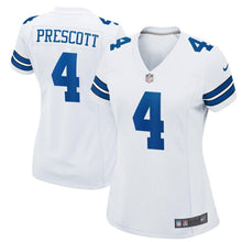 Load image into Gallery viewer, Dak Prescott #4 Dallas Cowboys Women's White Game Jersey