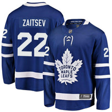 Load image into Gallery viewer, Fanatics Branded Nikita Zaitsev Toronto Maple Leafs Blue Breakaway Player Jersey