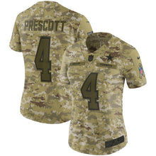 Load image into Gallery viewer, Dak Prescott #4 Dallas Cowboys Women's Camo Salute to Service Limited Jersey