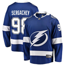 Load image into Gallery viewer, Fanatics Branded Mikhail Sergachev Tampa Bay Lightning Blue Home Breakaway Player Jersey