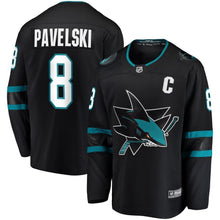 Load image into Gallery viewer, Fanatics Branded Joe Pavelski San Jose Sharks Black Alternate Breakaway Player Jersey