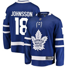 Load image into Gallery viewer, Fanatics Branded Andreas Johnsson Toronto Maple Leafs Blue Home Breakaway Player Jersey