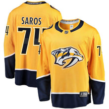 Load image into Gallery viewer, Fanatics Branded Juuse Saros Nashville Predators Gold Breakaway Player Jersey