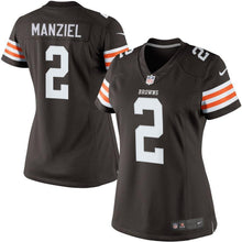 Load image into Gallery viewer, Johnny Manziel #2 Cleveland Browns Historic Logo Women's Brown Limited