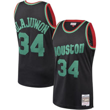 Load image into Gallery viewer, Hakeem Olajuwon #34 Houston Rockets Black 1993-94 Hardwood Classics Christmas Swingan Jersey