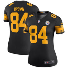 Load image into Gallery viewer, Antonio Brown #84 Pittsburgh Steelers Women&#39;s Black Color Rush Legend Jersey