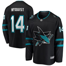 Load image into Gallery viewer, Fanatics Branded Gustav Nyquist San Jose Sharks Black Alternate Breakaway Player Jersey