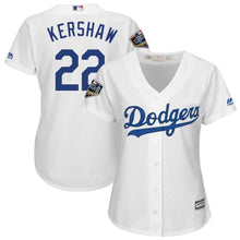 Load image into Gallery viewer, Clayton Kershaw #22 Los Angeles Dodgers Women's White 2018 World Series