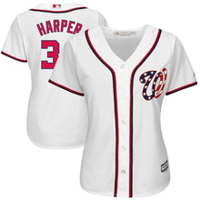 Load image into Gallery viewer, Bryce Harper #3 Washington Nationals Women's White 2017 Cool Base Jersey