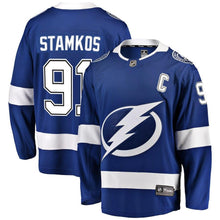 Load image into Gallery viewer, Fanatics Branded Steve Stamkos Tampa Bay Lightning Blue Breakaway Player Jersey
