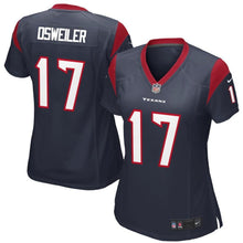 Load image into Gallery viewer, Brock Osweiler #17 Houston Texans Women's Navy Game Jersey