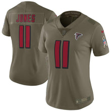 Load image into Gallery viewer, Julio Jones #11 Atlanta Falcons Women's Olive Salute to Service Limited Jersey