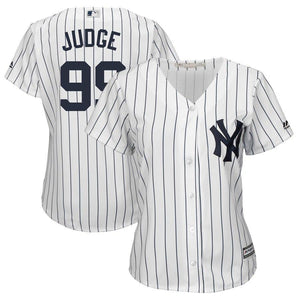 Aaron Judge #28 New York Yankees Women's White Plus Size Home Cool