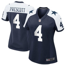Load image into Gallery viewer, Dak Prescott #4 Dallas Cowboys Women's Navy Alternate Game Jersey