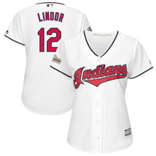 Load image into Gallery viewer, Francisco Lindor #12 Cleveland Indians Women's White 2017 Postseason