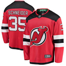 Load image into Gallery viewer, Fanatics Branded Corey Schneider New Jersey Devils Red Breakaway Player Jersey