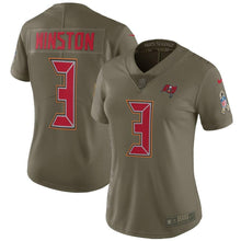 Load image into Gallery viewer, Jameis Winston #3 Tampa Bay Buccaneers Women's Olive Salute to Service