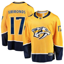 Load image into Gallery viewer, Fanatics Branded Wayne Simmonds Nashville Predators Yellow Breakaway Player Jersey
