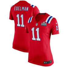 Load image into Gallery viewer, Julian Edelman #11 New England Patriots Women's Red Super Bowl LIII Bound Alternate Game Jersey